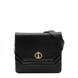 CHRISTIAN DIOR Black Leather Shoulder Bag